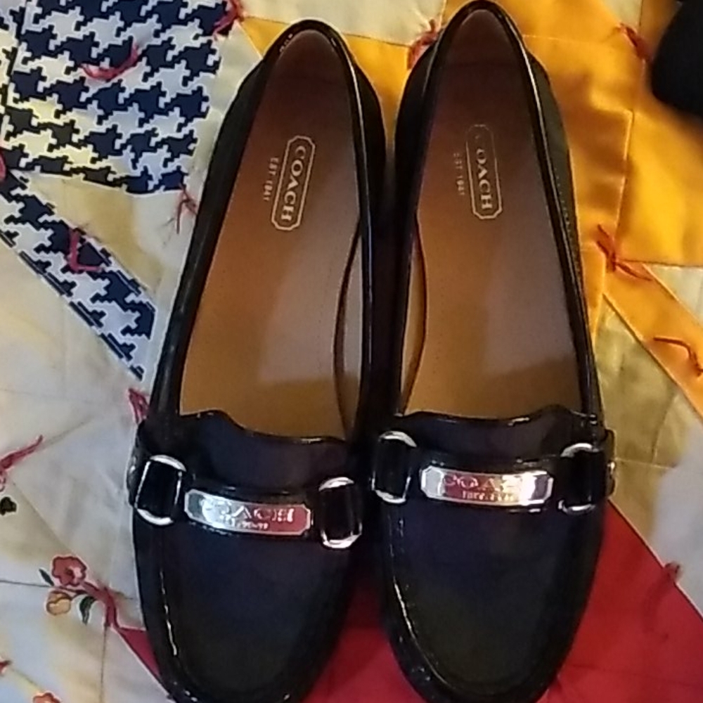 Black Signature C Coach Loafers